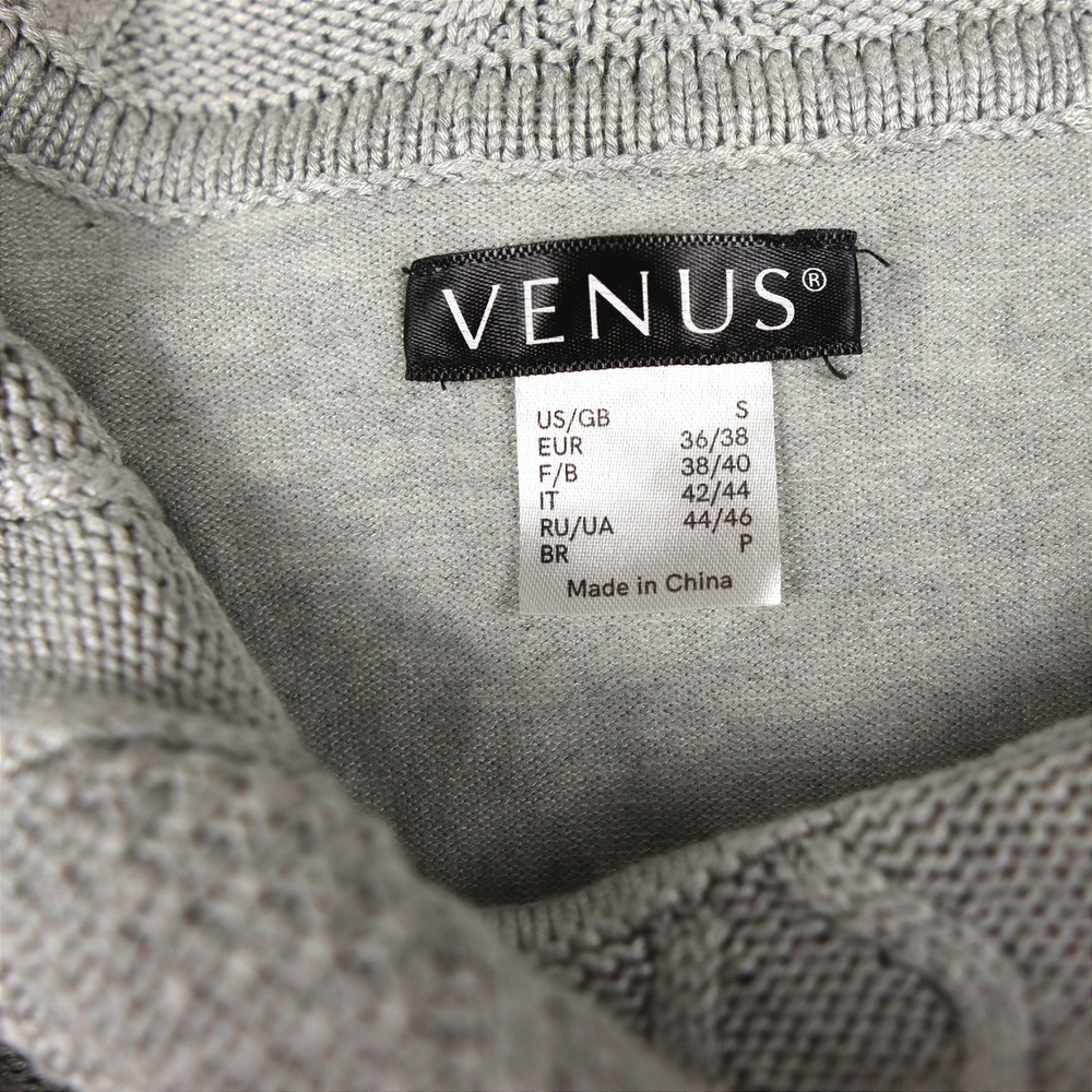Vtinage Y2K Venus Women's Gray Knit Sweater Cowl Neck Asymmetrical Hem Size Sm - Picture 3 of 5